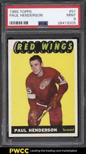 1965 Topps Hockey Paul Henderson ROOKIE RC #51 PSA 9 MINT #rookiecard99 #hockeyrookie # ...