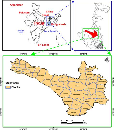 Location map of the Burdwan district, West Bengal, India | Download ...