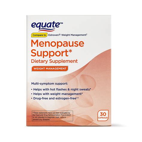 Equate Menopause Support Weight Loss Supplement, 30 Capsules - Walmart ...