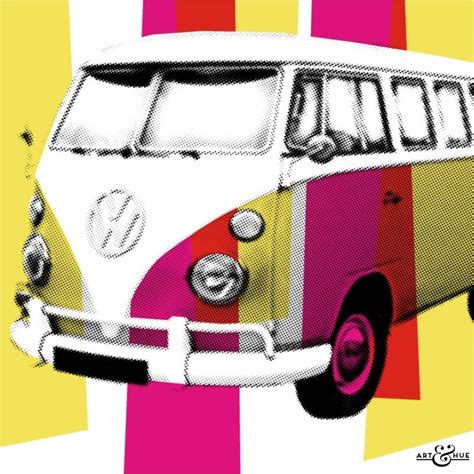 VW Camper Van - Mid-Century Motoring - Stylish Pop Art | Art & Hue