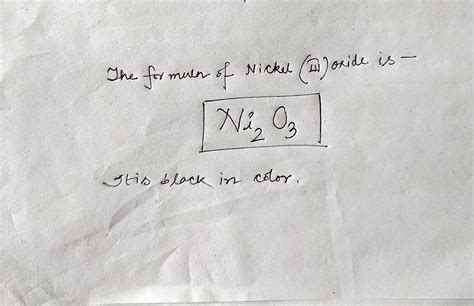 [Solved] The the formula for the ionic compound nickel(III) oxide is: | Course Hero