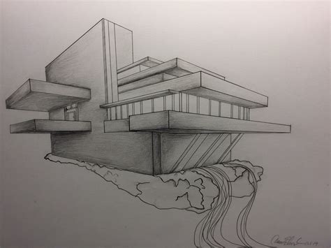 Falling Water Sketch on Behance