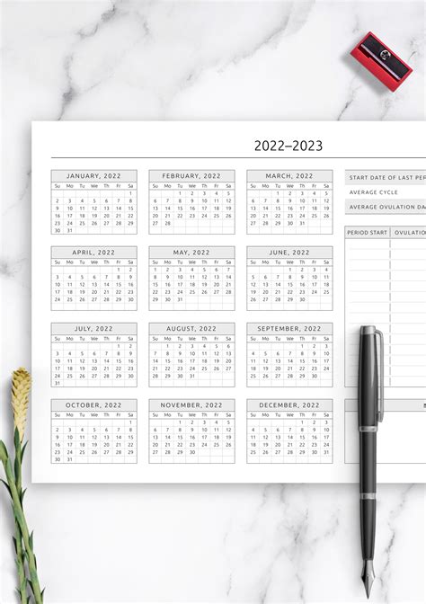 Download Printable Ovulation Calendar Template PDF