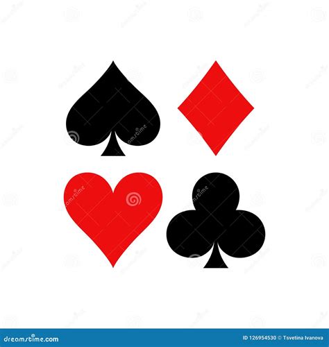 Playing Cards Symbols. Diamonds, Spades, Clubs and Hearts Icon Set in a Square. Stock Vector ...