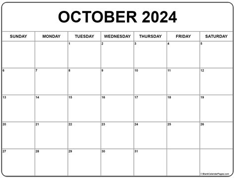 October 2024 calendar | free printable calendars