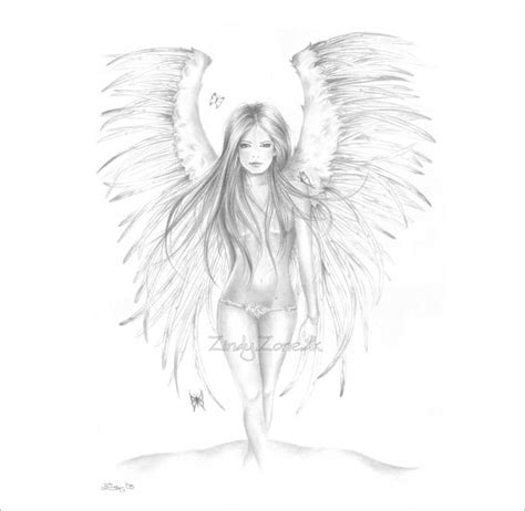 Pencil Drawing Of Angel Wings