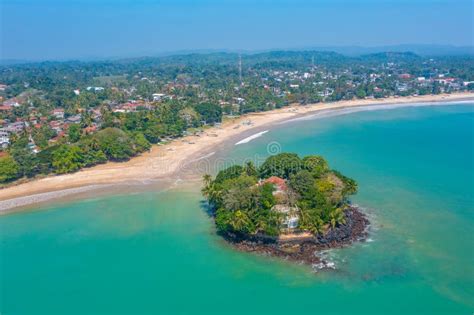 Aerial View of Taprobane Island and Weligama Beach at Sri Lanka Stock Photo - Image of landscape ...