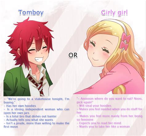 Tomboy vs Girly Girl | Choice Games | Tomboy art, Anime memes funny, Tomboy