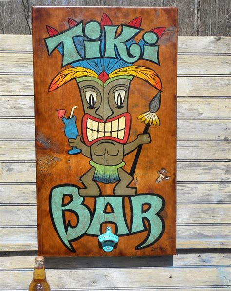 Tiki Bar SIGN,hand painted,original ZB TB 1 | Tiki bar signs, Tiki bar ...