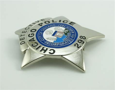 Chicago Police Officer Police Badge Solid Copper Replica Movie Props W – Coin Souvenir