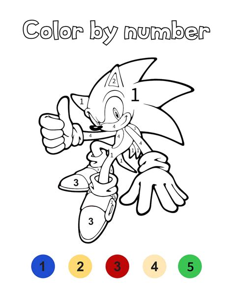 Sonic Color by Number PDF Pages - Etsy Canada