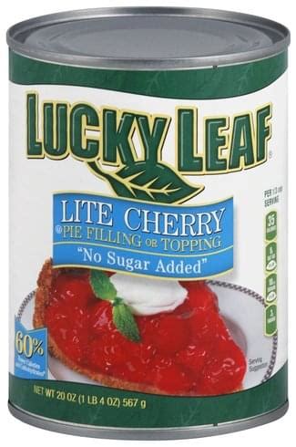 Lucky Leaf Lite Cherry Pie Filling or Topping - 20 oz, Nutrition ...