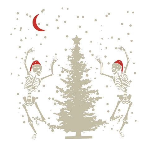 Dancing Skeleton Christmas Tree SVG - Festive Holiday Design - Wiki SVG
