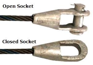 Wire Rope with Socket Ends | Wedge Socket Assemblies - Rope Services Direct