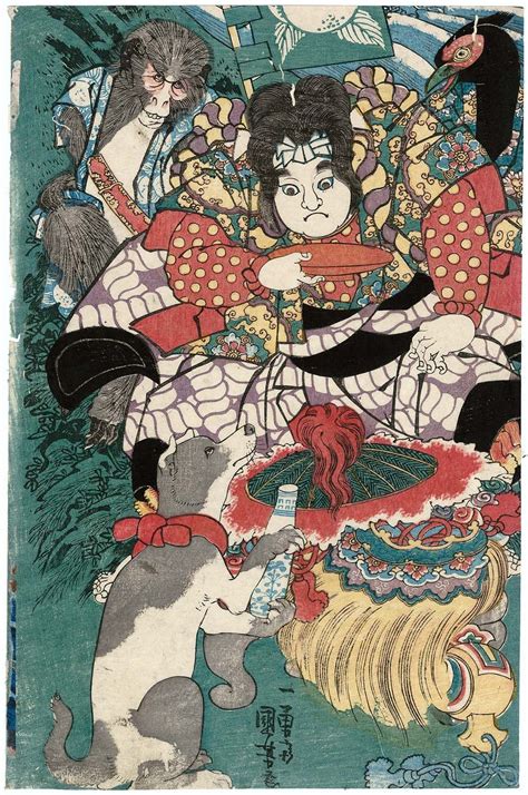 Momotarô and His Animal Friends | Museum of Fine Arts, Boston Japan Painting, Art Painting ...