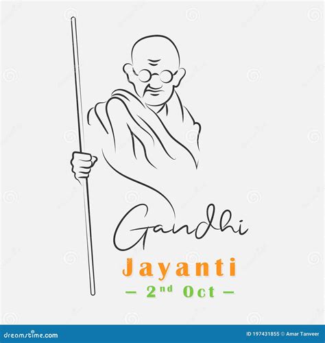 Happy Gandhi Jayanti, 2nd Oct, Sketch Poster, Vector Illustration Stock ...