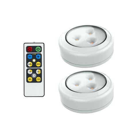 Brilliant Evolution Wireless Remote Control LED Puck Light 2 Pack | LED Under Cabinet Lighting ...