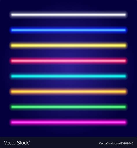 Set of color laser beams neon tube light Vector Image