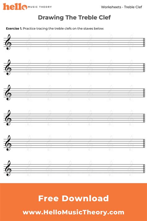 How To Draw A Treble Clef: Guide + Worksheet | HMT