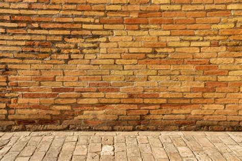 Old Antique Red Brick Wall and Pavement Texture. Stock Photo - Image of concrete, antique: 268528250