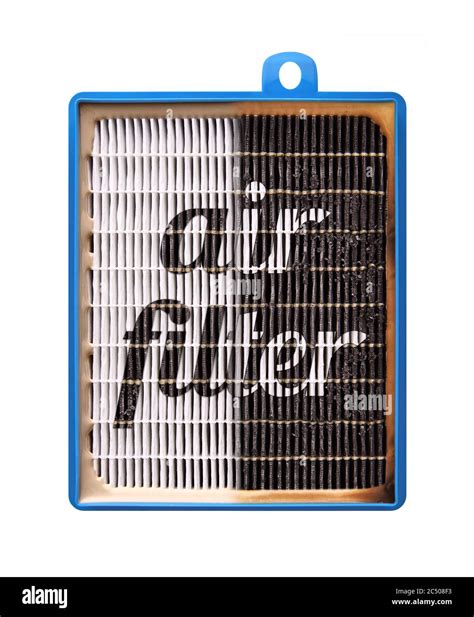 High efficiency air filter for HVAC system. new and used filter Stock Photo - Alamy