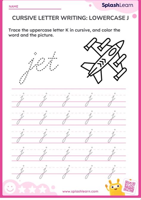 Cursive Letter Writing: Lowercase J — Printable ELA Worksheet