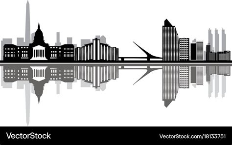 Buenos aires city skyline Royalty Free Vector Image