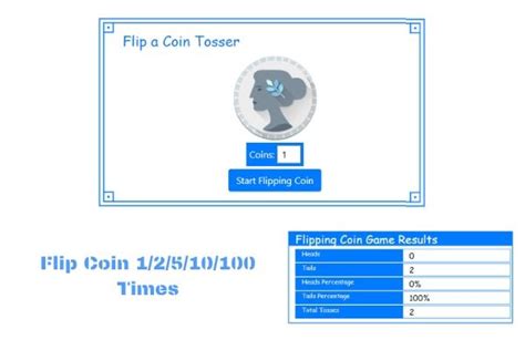 Flip a Coin Online Game | Toss coin 1/10/100 times