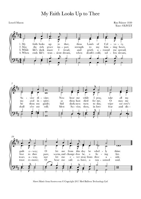 Palmer, Ray - My Faith Looks Up to Thee (Olivet) Sheet music for Choir ...