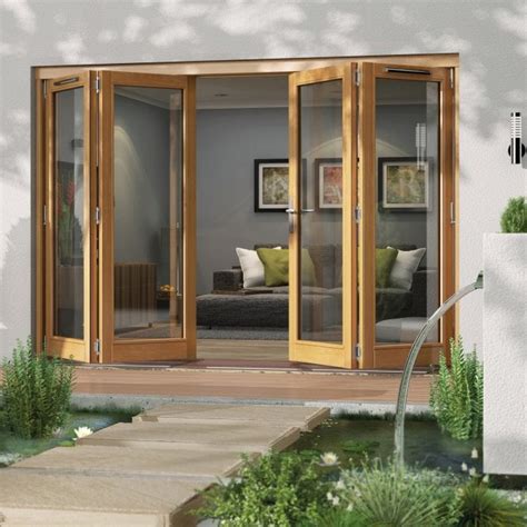 Curated by Jeld-Wen External Golden Oak Fully Finished Canberra Sliding Folding Patio Door ...