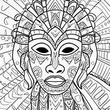 Colorful African Tribal Mask Coloring Page 70745 56009 sketch template