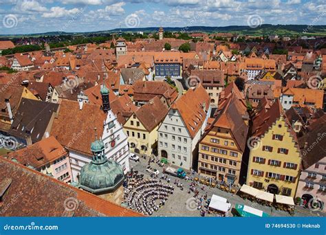 Cityscape from Rothenburg Town Hall Tower Editorial Image - Image of ...