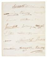 TREATY OF BERLIN | set of 20 signatures, written just prior to the signing of the treaty, 13 ...