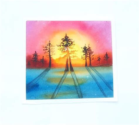 Watercolor sunset | Skillshare Student Project