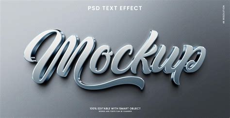 Premium PSD | Metallic 3d text effect mockup