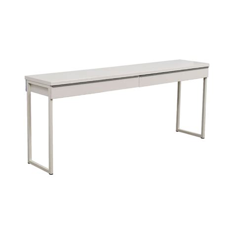 48% OFF - IKEA IKEA White Lacquer Two-Drawer Desk / Tables