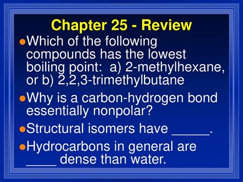 Chapter 25 – Review “Hydrocarbon Compounds” - ppt download