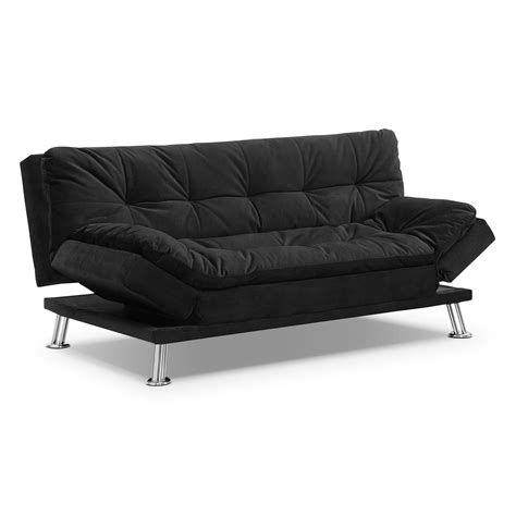 Waltz Futon Sofa Bed - Black | Value City Furniture