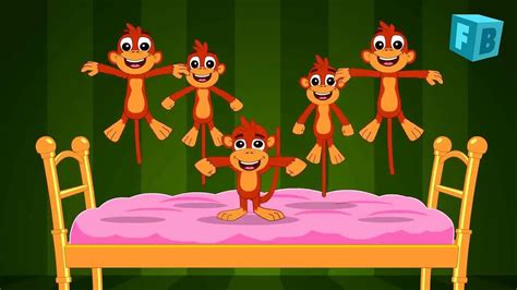 Five little Monkeys Jumping on the bed Nursery rhymes song for children #5 - YouTube