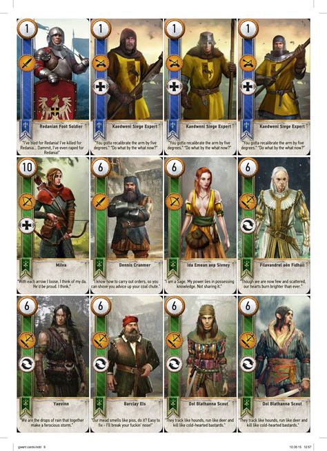 Gwent Cards Printable - Printable Templates