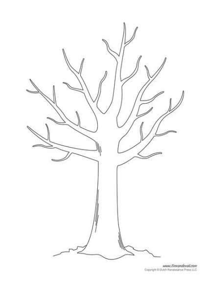 Trendy tree branch template shape Ideas | Tree drawing, Tree templates, Tree coloring page