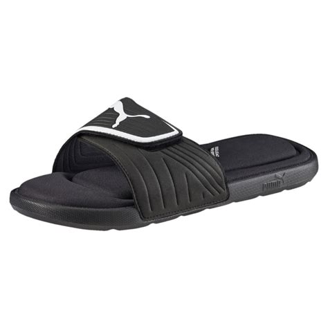 PUMA Synthetic Starcat Memory Foam Men's Sandals in Black-White (Black ...