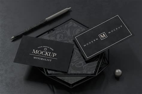 Black Business Card Mockup