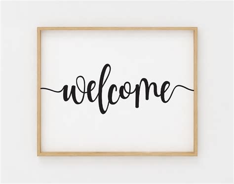 Welcome Sign Welcome Printable Wall Art Black and White - Etsy