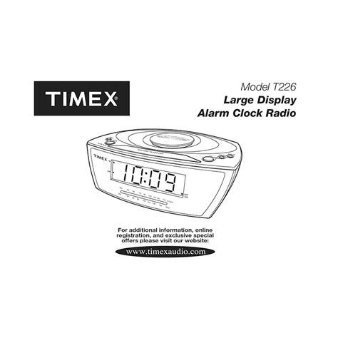 Timex T226 Large Display Alarm Clock Radio User Manual