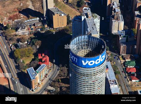 Aerial photograph of the Vodacom Tower in Hillbrow, Johannesburg ...