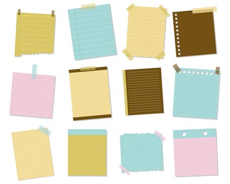 Collection of Note Paper. Blank reminder paper notes. Sticky Note. Vector Illustration 13073846 ...