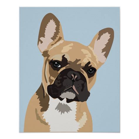 Cute Blue French Bulldog | Frenchie Poster | Zazzle | French bulldog ...