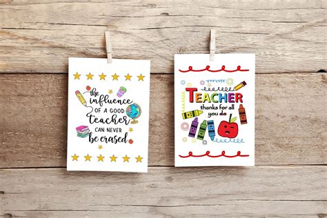 Free Teacher Appreciation Printable Cards - Life is Sweeter By Design