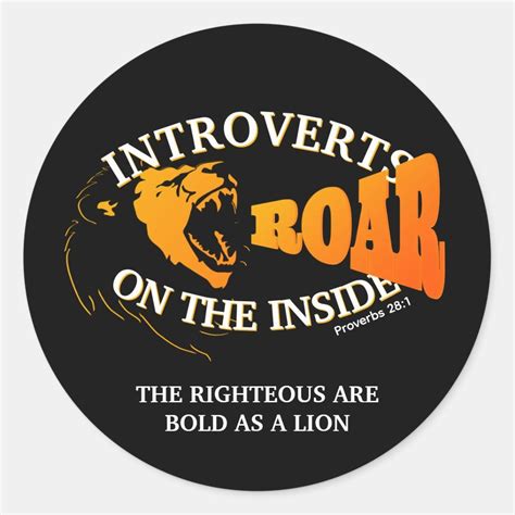 INTROVERTS ROAR ON THE INSIDE Introverted Classic Round Sticker ...